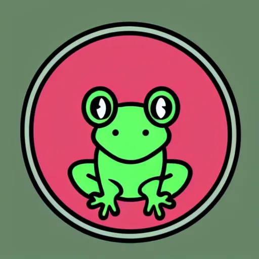 Image similar to a cute frog, digital art, iconic icon, 2 d vector logo, cartoon, t - shirt design