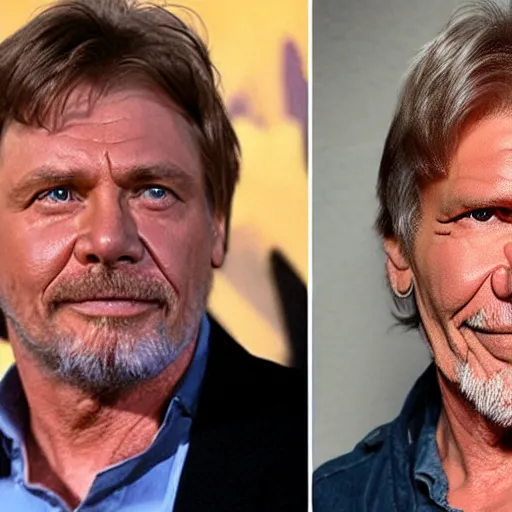 Image similar to mark hamill mixed with harrison ford