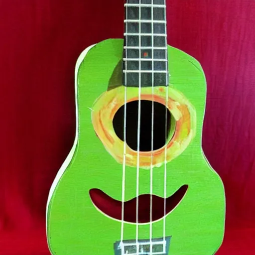 Image similar to avocado ukulele painted by von gogh