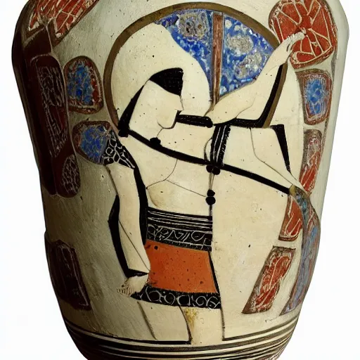 Prompt: vasework vaseart of a Coala in a vase , medieval art, fragmented clay firing Greek vase of a Coala