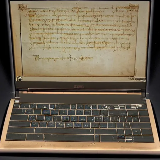 Prompt: “ a laptop computer by leonardo da vinci ”