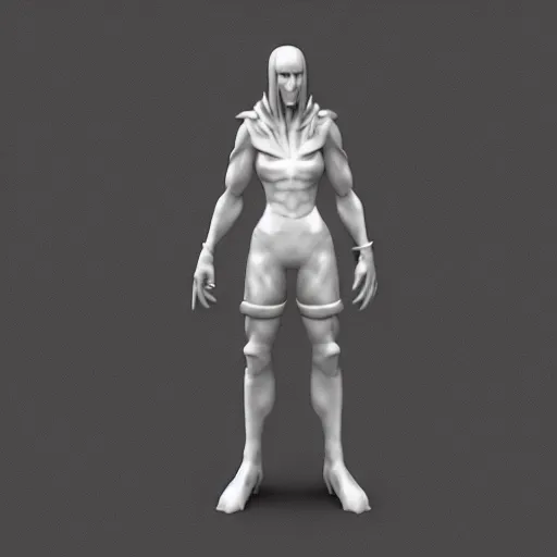 Image similar to 3 d character model of an elden ring character, white background