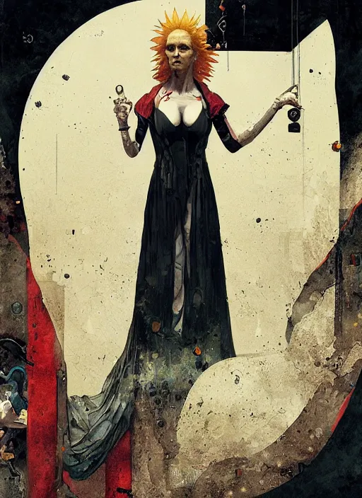 Image similar to marie curie, eun emerging from renaissance italy into a cyberpunk mutiversal realm by conrad roset, nicola samuri, dino valls, m. w. kaluta, jakub rebelka, rule of thirds, seductive look, beautiful