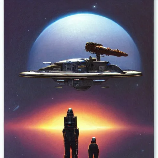 Image similar to retro sci-fi by Peter Elson