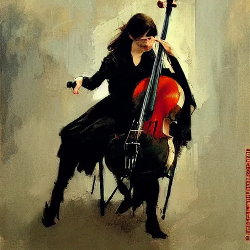 Image similar to cello, intricate, elegant, highly detailed, greg manchess, mucha, liepke, ruan jia, jeffrey catherine jones, ridley scott