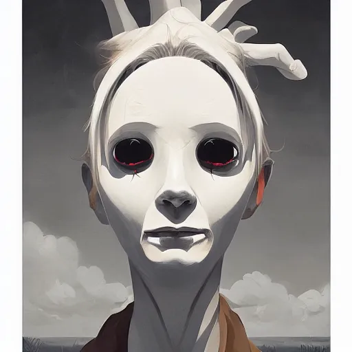 Image similar to face icon stylized minimalist scary stories to tell in the dark, loftis, cory behance hd by jesper ejsing, by rhads, makoto shinkai and lois van baarle, ilya kuvshinov, rossdraws global illumination