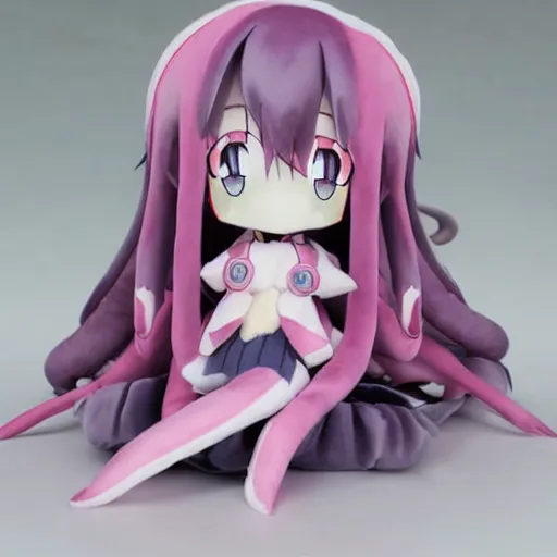 Image similar to fumo plush of a cute octopus girl, anime girl