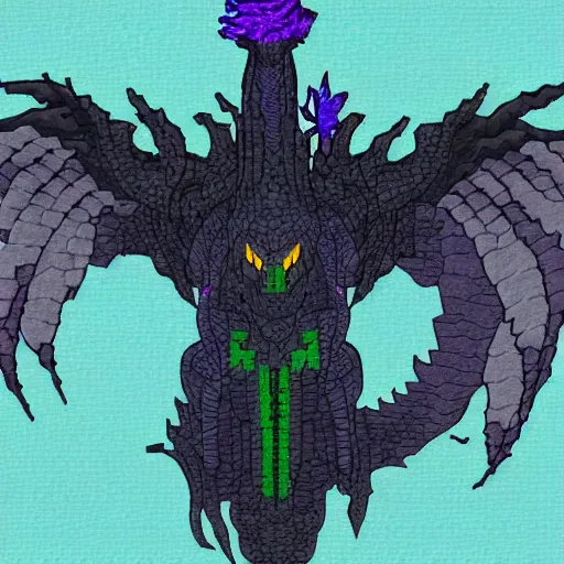Prompt: minecraft ender dragon artwork