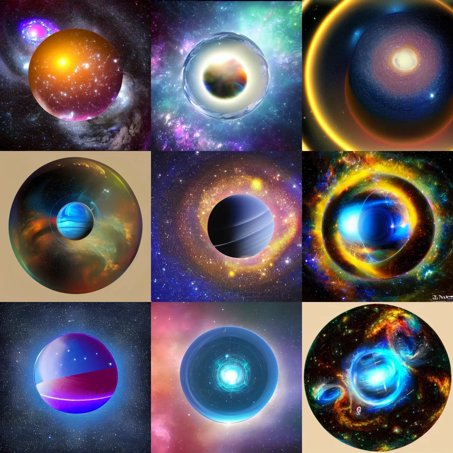 Prompt: universe inside sphere