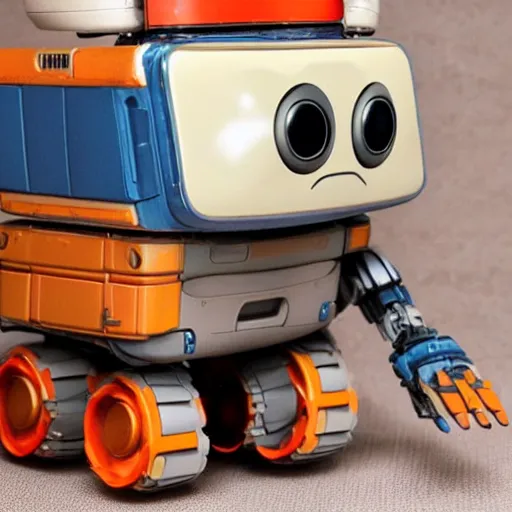 Prompt: Wall-E Wall.E Wall E Funko Pop with package by Disney Pixar, very cute