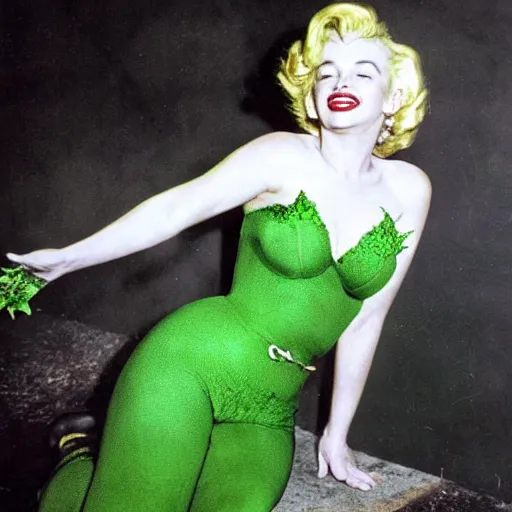 Prompt: Marilyn Monroe as Poison Ivy
