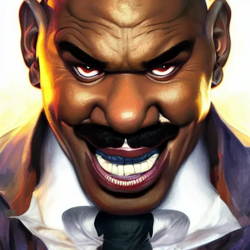 Prompt: ultra realistic steve harvey as balrog from street fighter, portrait, 4 k, ultra realistic, detailed focused art by artgerm and greg rutkowski and alphonse mucha