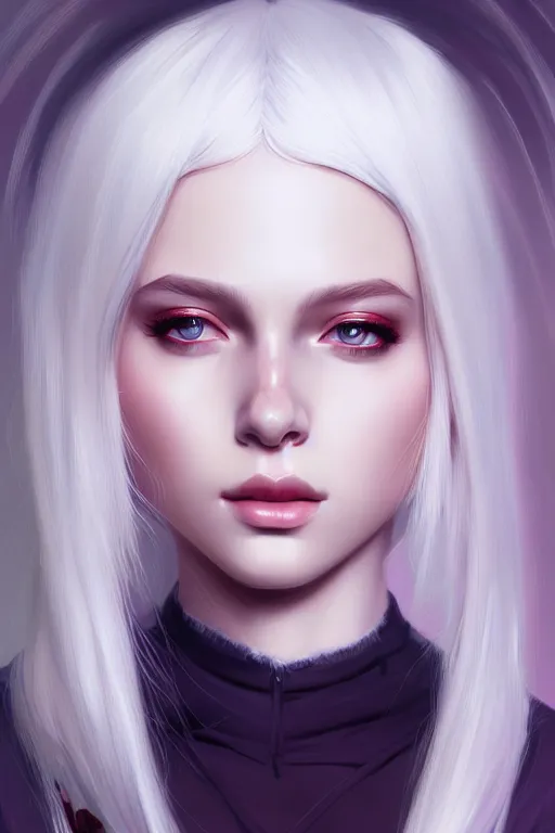 Image similar to teen girl, white hair, gorgeous, amazing, elegant, intricate, highly detailed, digital painting, artstation, concept art, sharp focus, illustration, art by Ross tran and kuvshinov