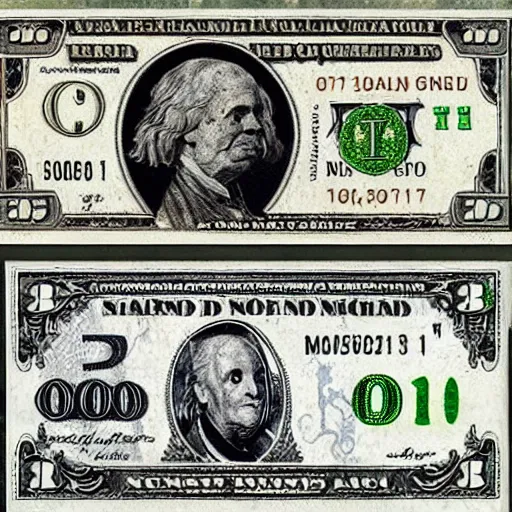 Prompt: fantasy art counterfeit money designs