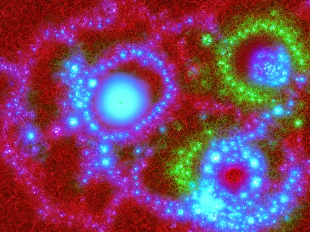 Image similar to a muladhara chakra blossoming into existence. mandelbrot fractals, fibonacci sequence, negative and positive shapes, nebulae. volumetric lighting, octane render, by larry elmore, artstation