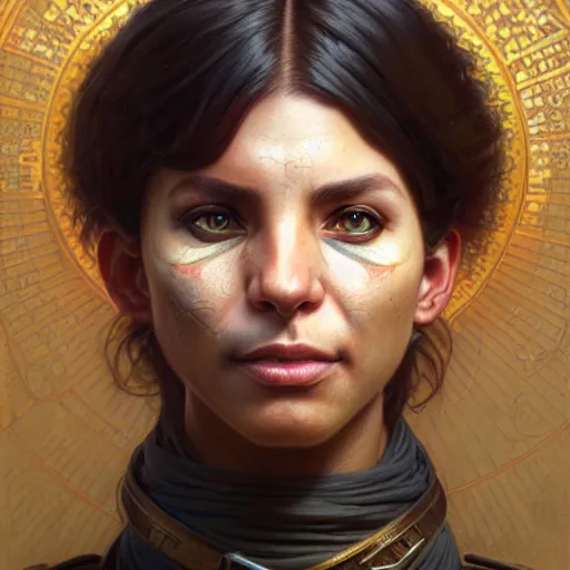 Image similar to portrait painting of a friendly tabaxi police officer, ultra realistic, concept art, intricate details, eerie, highly detailed, photorealistic, octane render, 8 k, unreal engine. art by artgerm and greg rutkowski and magali villeneuve and alphonse mucha