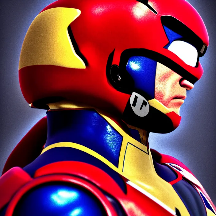 Image similar to cinematic portrait, captain falcon, head and chest only, nintendo, contemporary, masterpiece, cinematic composition, dramatic pose, beautiful lighting, sharp, details, hyper - detailed, hd, 4 k