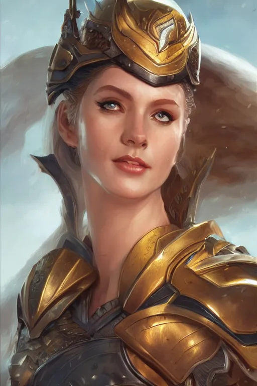 Image similar to amazon valkyrie athena, d & d, fantasy, portrait, highly detailed, headshot, digital painting, trending on artstation, concept art, sharp focus, illustration, art by artgerm and greg rutkowski and magali villeneuve