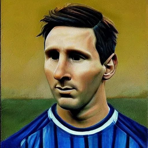 Prompt: messi, painting by grant wood, very detailed, ultra realistic