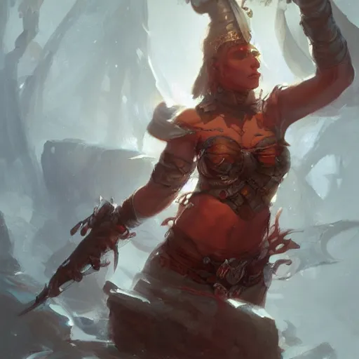 Image similar to a beautiful artwork of a nord woman, by raymond swanland and jesper ejsing, featured on art station, lighting study, concept art