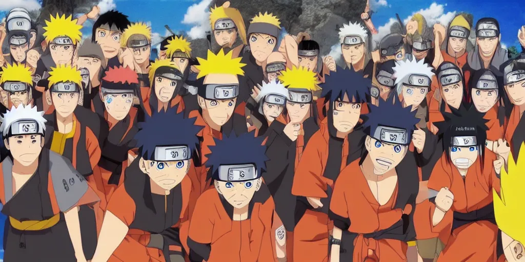 Image similar to naruto on konaha hill style of pixar