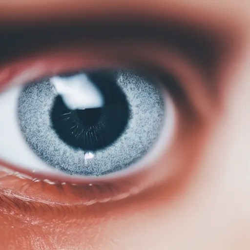 Image similar to close-up photo of a person's eye, 4k, macro lens, soft lighting