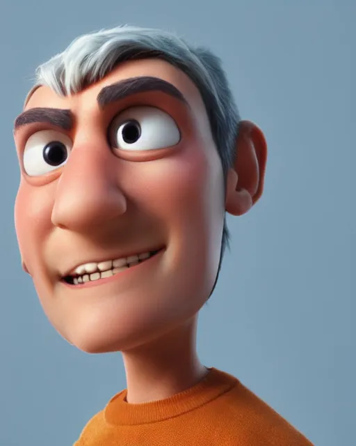 Image similar to a portrait of a male pixar character, highly detailed, octane render