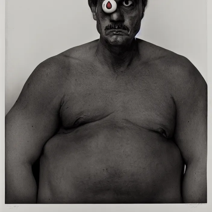 Image similar to portrait of super mario, sad, by irving penn