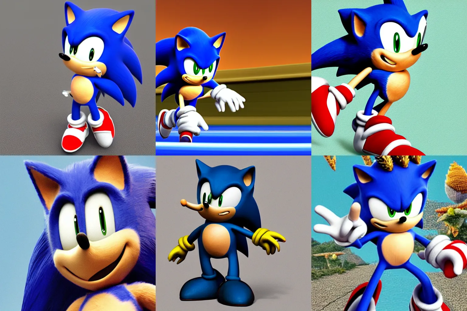 Prompt: sonic the hedgehog with webbed feet