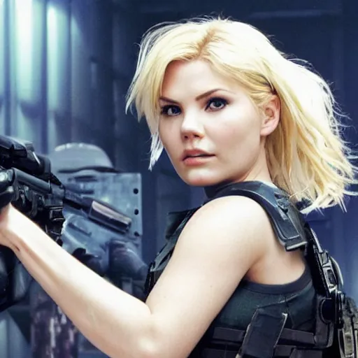 Prompt: elisha cuthbert as the major in ghost in the shell
