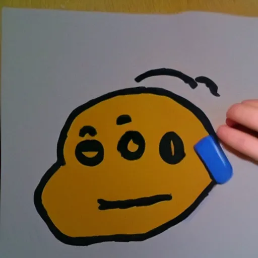 Image similar to childs drawing of 😍 emoji and 👍 emoji