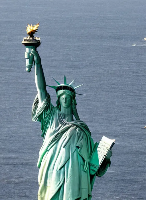 Image similar to the statue of liberty and cristo redentor