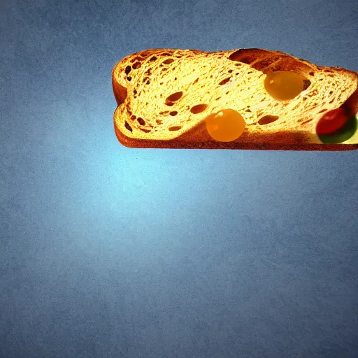 Image similar to A depressed german toast floating through space. High resolution. Highly detailed. Art station. 8k