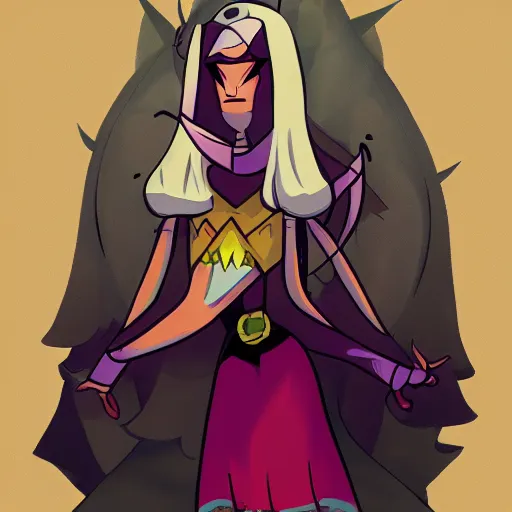 Image similar to evil sorceress in the style of adventure time, hd, trending on artstation, digital illustration, cartoon character design, concept art