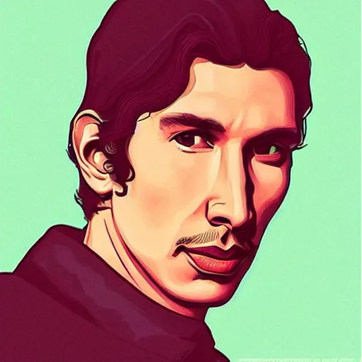 Image similar to “ adam driver retro minimalist portrait by jean giraud, moebius starwatcher comic, sharp, smooth face, 8 k ”