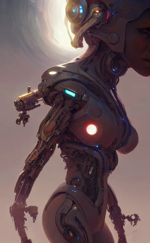 Image similar to cyborg insect, sci-fi, highly detailed, digital painting, artstation, concept art, smooth, sharp focus, illustration, art by artgerm and greg rutkowski and alphonse mucha