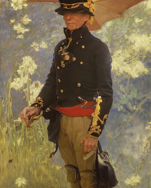 Prompt: horatio nelson, portrait painting by richard schmid, edgar maxence, kehinde wiley, thomas moran, maxfield parrish, studio ghibli, loish, alphonse mucha, fashion photography