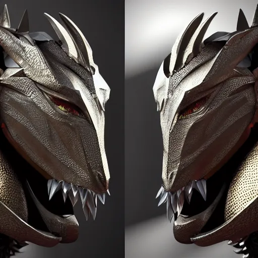 Image similar to stunning bust of a beautiful female knight, but as an anthropomorphic female dragon, well designed robot dragon head, sharp claws, HD octane render, epic cinematography, fantasy, Artstation, Deviantart, Furaffinity