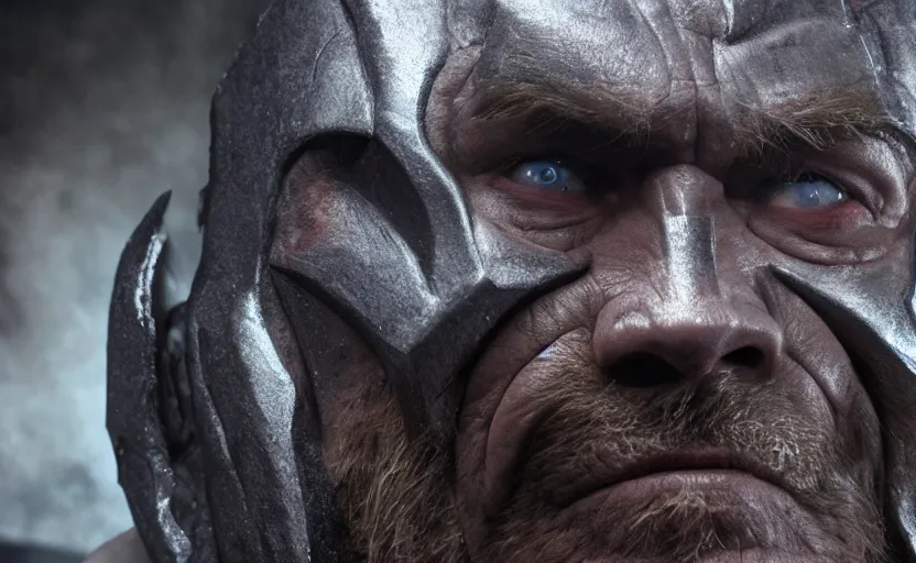 Image similar to film still of brian cox as darkseid, highly detailed,