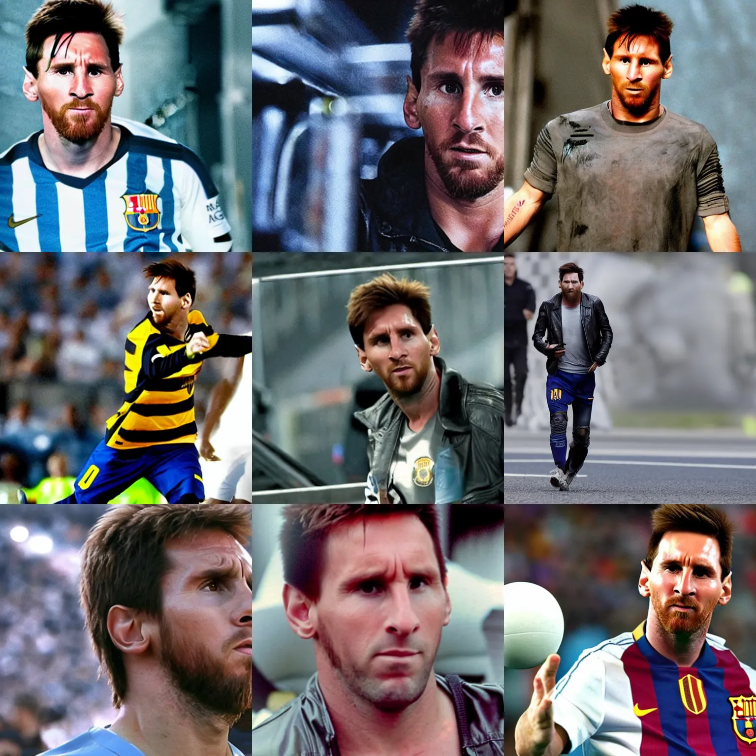 Prompt: messi in the terminator movie