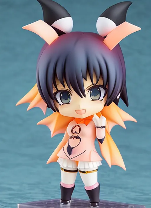 Image similar to nendoroid anime beautiful cute bat peach, fullbody, anime, nendoroid,