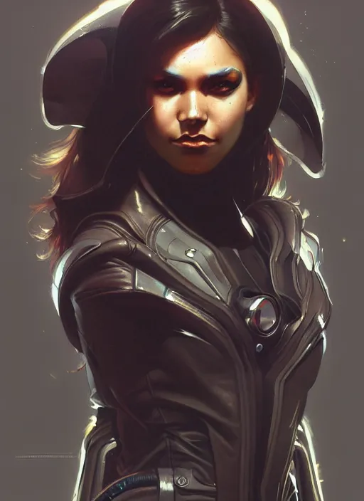 Image similar to portrait of raccoon, futuristic sci - fi, dirty leather clothing, highly detailed, digital painting, artstation, concept art, smooth, sharp focus, illustration, art by artgerm and greg rutkowski and alphonse mucha