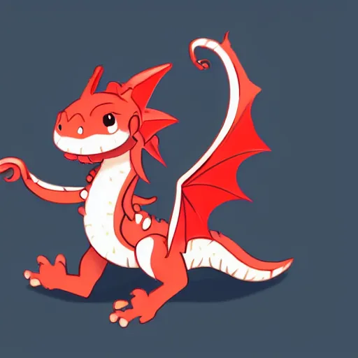 Prompt: the most cutest adorable happy picture of a dragon, tiny firespitter, kawaii, chibi style, Dra the Dragon, tiny red dragon, adorably cute, enhanched, deviant adoptable, digital art Emoji collection