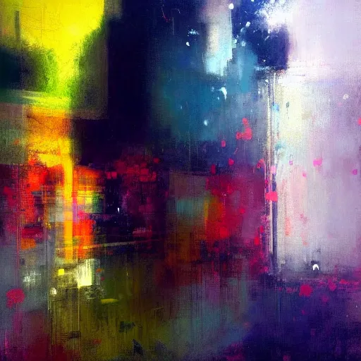 Image similar to abstract painting of a brightly coloured by jeremy mann