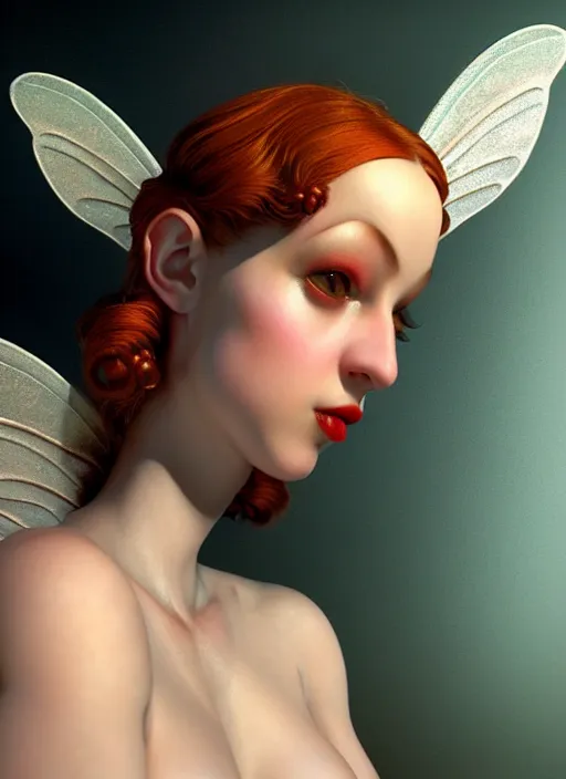 Image similar to cute fairy by tamara lempicka, ultra realistic, concept art, intricate details, highly detailed, photorealistic, octane render, 8 k, unreal engine,