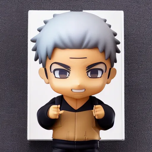 Image similar to high quality portrait flat matte painting of cute boy in the style of nendoroid and Toon naruto , flat anime style, thick painting, medium close-up