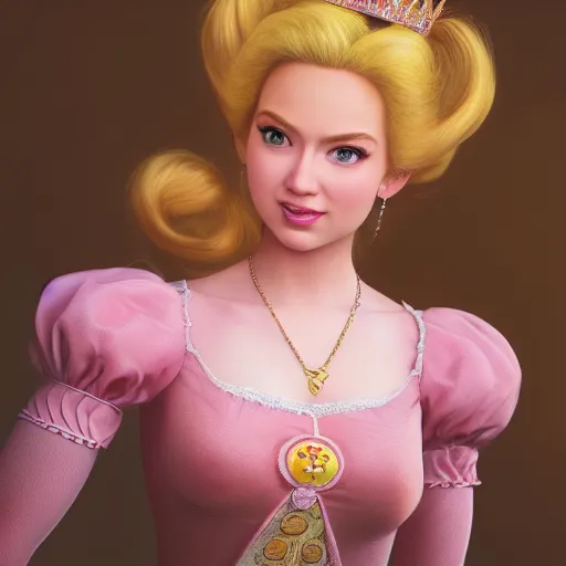 Image similar to stunning award winning hyperrealistic hdr 8 k highly detailed portrait photo of princess peach as a real human