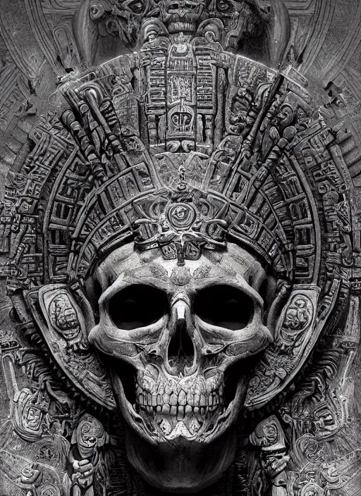 Image similar to digital _ painting _ of _ cizkin god of death mayan _ by _ filipe _ pagliuso _ and _ justin _ gerard _ symmetric _ fantasy _ highly _ detailed _ realistic _ intricate _ port