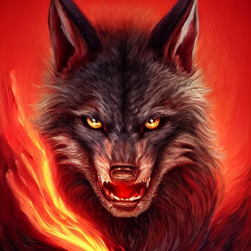 Prompt: a masterpiece portrait of a lithe werewolf imbued with crackling red energy and ferocious claws. highly detailed, digital painting, trending on artstation, concept art, sharp focus, illustration, global illumination, ray tracing, realistic shaded, art by artgerm and greg rutkowski and fuji choko and viktoria gavrilenko and hoang lap