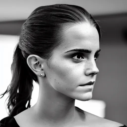 Prompt: Profile shot of a Emma Watson/Kim Kardashian hybrid